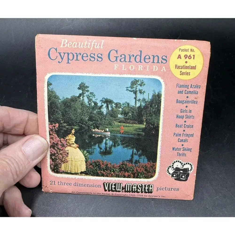 1955 View Master Beautiful Cypress Gardens Florida 3 reel A 961 -GE1 Complete